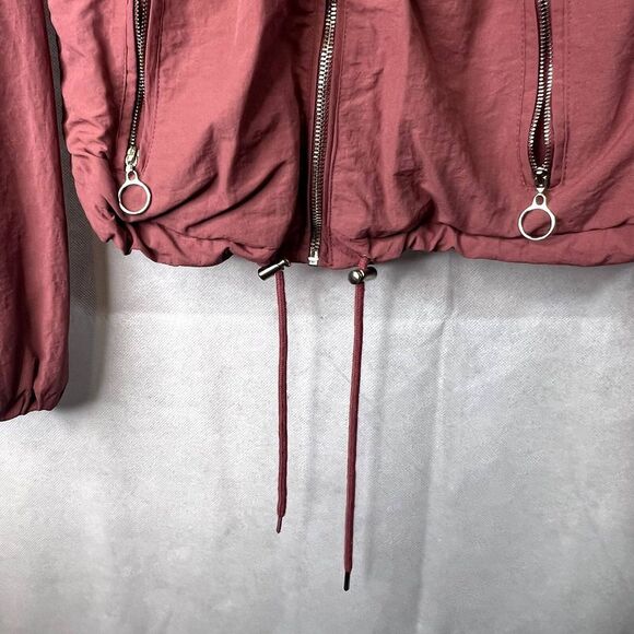 Ashley by 26 International Pink Hooded Zip‎ Up Rain Jacket Size Small - Picture 6 of 10